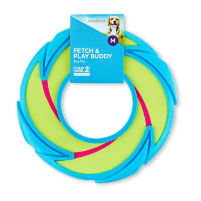 Neon Fetch and Play Buddy Dog Toy, Chew Level 2, 9