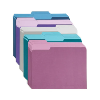 Jewel Tone File Folders, Letter Size, Assorted Colors, 25 Count